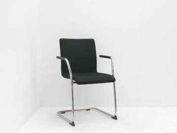Vergaderstoel Lande Ray - zwart - slede chroom - armleggers, Werkplek, Ophalen of Verzenden, Gebruikt, Overige typen
