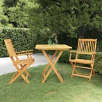 vidaXL 3-delige Tuinset inklapbaar massief acaciahout, Verzenden, Nieuw, Hardhout, Tuinset