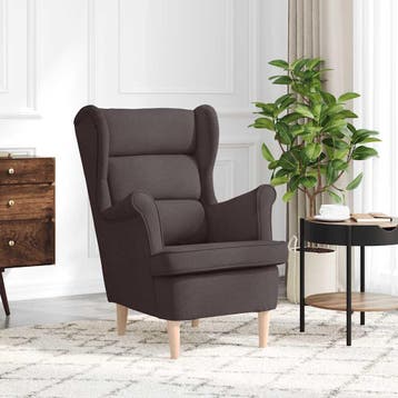 vidaXL Fauteuil 74x84x100 cm stof donkerbruin, Huis en Inrichting, Verzenden, Nieuw