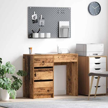 vidaXL Bureau Oud Hout Bewerkt hout 90 x 37,5 x 75 cm, Verzenden, Nieuw