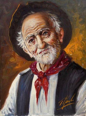Tristano Marchi (1948) - Portret van een ouder heerschap -, Antiek en Kunst, Kunst | Schilderijen | Klassiek