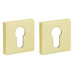 Set van twee PC-plaatjes Bauhaus verdekt messing ongelakt, Verzenden, Nieuw