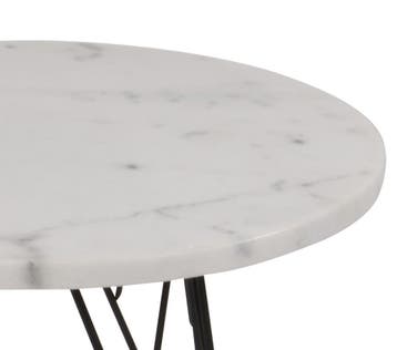 Bijzettafel salontafel marmer rond 55 cm metaal onderstel, Huis en Inrichting, Tafels | Salontafels, Minder dan 50 cm, Overige materialen