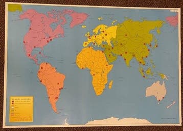 Poster De aarde- en werelddelen, Verzenden, Nieuw