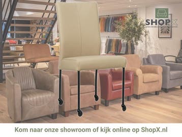 Leren eetkamerstoel Comfort met wieltjes - Toledo Mastic, Huis en Inrichting, Stoelen, Bruin, Nieuw, Leer, Ophalen of Verzenden