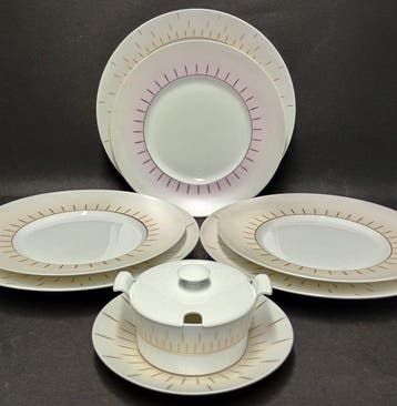 Jean Louis Coquet Limoges - Tafelservies (10) - Porselein, Antiek en Kunst