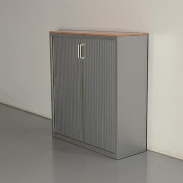Steelcase roldeurkast, aluminium, beuken, 130 x 120 cm,, Ophalen of Verzenden, Nieuw