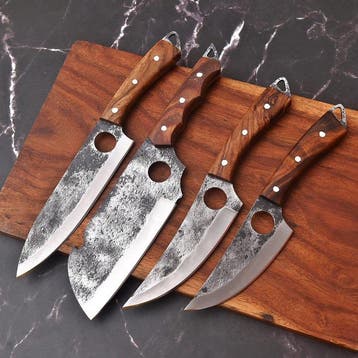 Keukenmes - Chefs knife - hout en handgemaakt staal - Noord