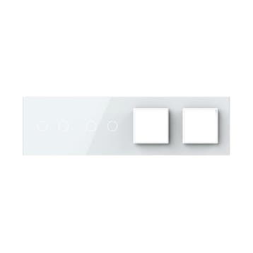 Livolo | Wit | 2+2+SR+SR | Glasplaat, Ophalen of Verzenden, Nieuw