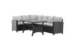 Hoek loungeset  - Jens - Wicker - Zwart/Grijs- The Outsider, Tuin en Terras, Verzenden, Nieuw