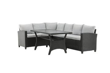 Hoek Loungeset  - Jens - Wicker - Zwart/Grijs- The Outsider, Verzenden, Nieuw