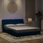 vidaXL Bedframe met LED zonder matras fluweel blauw 160x200, 200 cm, Stof, 160 cm, Verzenden