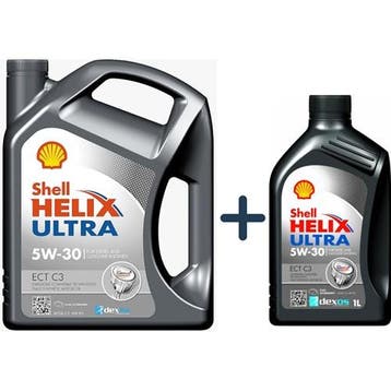 Shell Aanbieding: Helix Ultra Ect C3 5W30 6L = 5L + 1L, Verzenden
