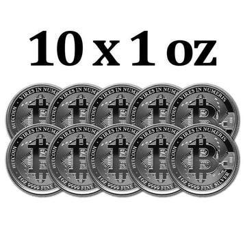 Niue. 2 Dollars 10 x 2022 1oz Niue $2 NZD Bitcoin Silver