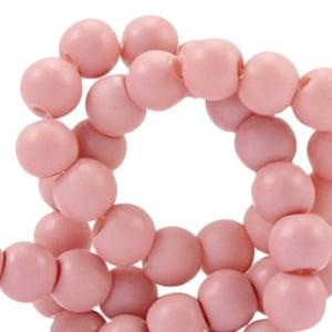 20 x 8 mm glaskralen full mat Pale blush Peach Pink, Ophalen of Verzenden, Nieuw, Kraal