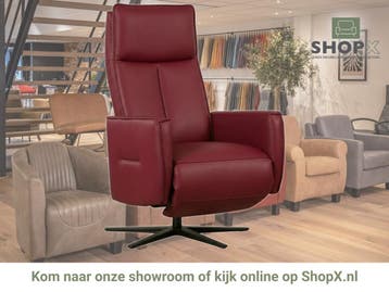 Leren handmatige relaxfauteuil Honor - Massif Rubino, Nieuw, Ophalen of Verzenden, Modern, 50 tot 75 cm