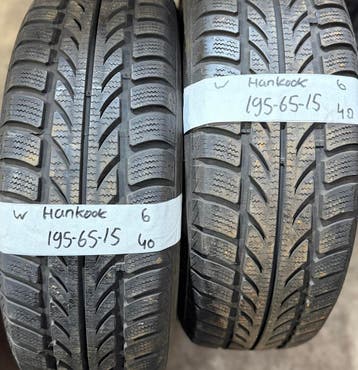 2x195-65-15 Hankook Winter 2x6m €40 Per Band 195 65 15, Ophalen, Gebruikt, 15 inch, Winterbanden