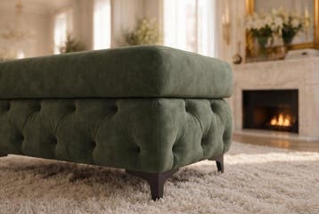 Kruk MODERN BAROCK 95cm fluweel donkergroen - 48518, Ophalen of Verzenden, Nieuw