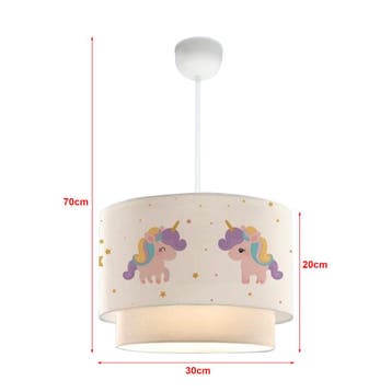 Kinder hanglamp Lurgan E27 wit met eenhoorn motief lux.pro, Verzenden, Nieuw