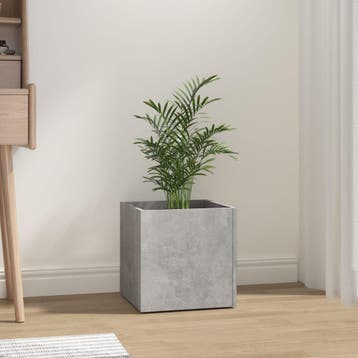 vidaXL Plantenbak 40x40x40 cm bewerkt hout betongrijs, Tuin en Terras, Verzenden, Minder dan 60 cm, Nieuw, Hout