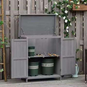 Tuinkast 74x43x88 cm – Houten Opbergkast met 2 Deuren, Tuin en Terras, Verzenden, Nieuw