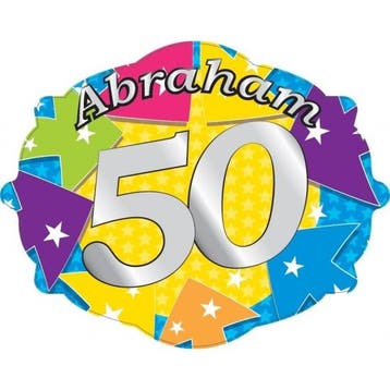Kroonschilden Abraham 50 jaar - 50 Abraham versiering, Ophalen of Verzenden, Nieuw