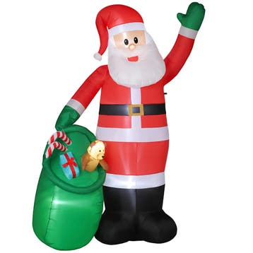 Opblaasbare Kerstman, 275 Cm, Met Zak En Beer, Kerstdecorati, Verzenden, Nieuw