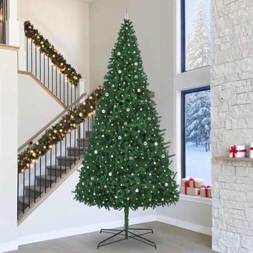 vidaXL Kerstboom met decoratieve slingerlichten Groen 400 cm, Verzenden, Nieuw