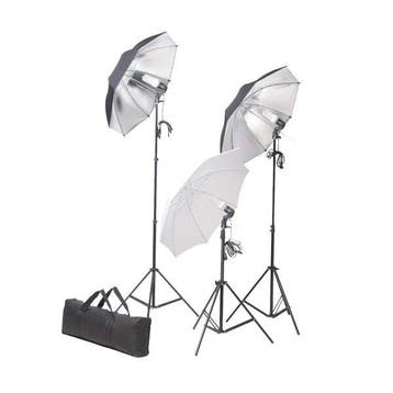 Video lichtset met paraplus | 48% Korting, Ophalen of Verzenden, Zo goed als nieuw, Lamp of Flitsset