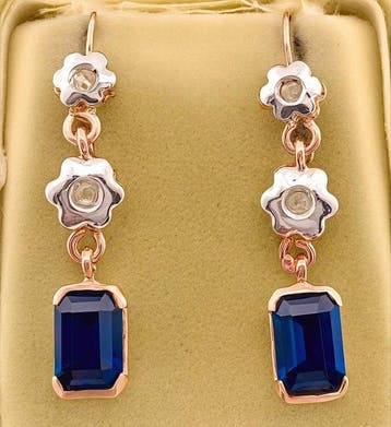 Zonder minimumprijs - Oorbellen - 9 kt. Roségoud, Zilver, Nieuw