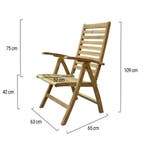 Arona dining tuinstoel verstelbaar teak zware uitvoering, Tuin en Terras, Tuinstoelen, Ophalen of Verzenden, Nieuw, Teakhout