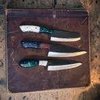 Keukenmes - Cleaver - Handgemaakte keukenmessenset. - Staal,