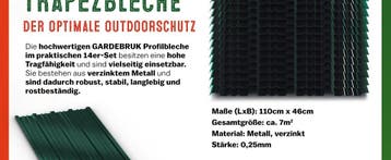 Trapezium Dakplaten 14 Stuks Groen Metaal 110x46cm, Verzenden, Nieuw