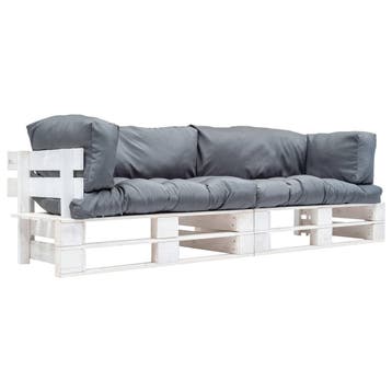 vidaXL 2-delige Bankenset pallet met grijze kussens, Verzenden, Nieuw