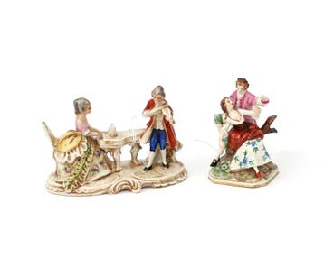 Twee porseleinen figuurstukken, 20e eeuw, Antiek en Kunst