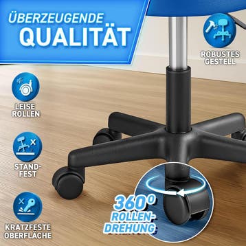 Zadelkruk - Kruk op wielen - Rolkruk - Draaikruk - Blauw - T, Huis en Inrichting, Verzenden, Zo goed als nieuw