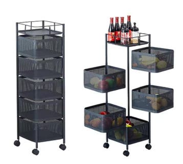 5-Laags Roterend Opbergrek met Wielen – Keuken Trolley, Verzenden, Nieuw