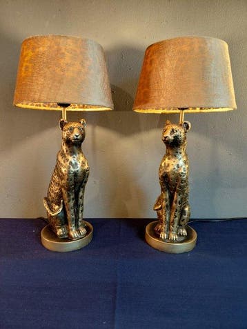 Tafellamp (2) - Polystone - Luipaard / Panter
