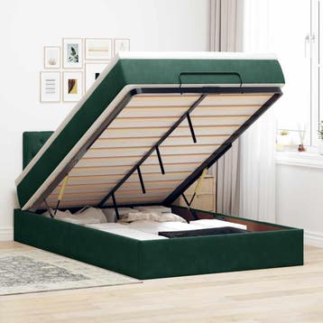 vidaXL Bed poef met matras en LEDs 120x190 cm fluweel, Verzenden, Nieuw, 190 cm of minder, Twijfelaar