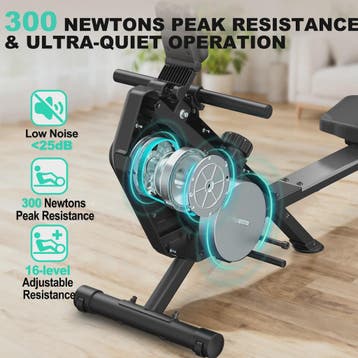 Inklapbare Roeitrainer MettleMatic: 16 Niveaus Magnetische W, Verzenden, Nieuw