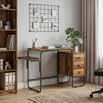 vidaXL Bureau met opbergruimte Eikenhout 120 x 50 x 75 cm, Verzenden, Nieuw