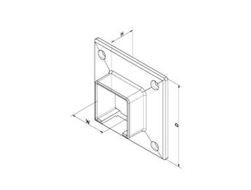 Celest U-profiel muurflens voor balustrade handrail rechthoe, Ophalen of Verzenden, Nieuw