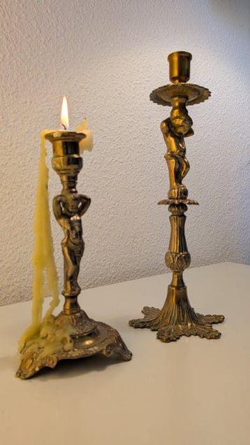 Kandelaar (2) - Brons - Kandelabers van massief brons