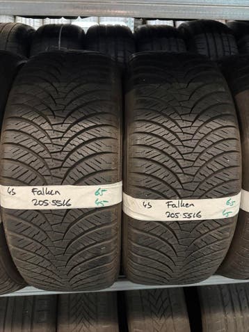 205-55-16 Falken ALL SEASON 6.5mm Incl Montage 205 55 16, Auto-onderdelen, Banden en Velgen, Ophalen, Gebruikt, 16 inch, 205 mm