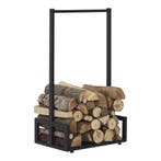 [en.casa] Brandhout Thisted rek houtopslag 50x35x95 cm metaa, Tuin en Terras, Haardhout, Verzenden