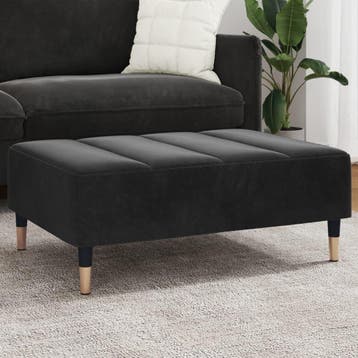 vidaXL Voetenbank 77x55x31 cm fluweel zwart, Verzenden, Nieuw