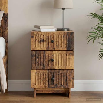 vidaXL Nachtkastje met lade Oud hout 43 x 41 x 66,5 cm, Minder dan 45 cm, Verzenden, Nieuw, 55 tot 70 cm