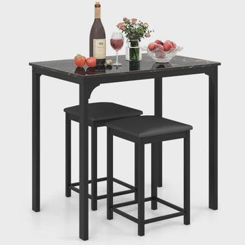 3-Delige Bartafel Set met 2 Krukken - Compact Keuken Tafelbl, Verzenden, Nieuw