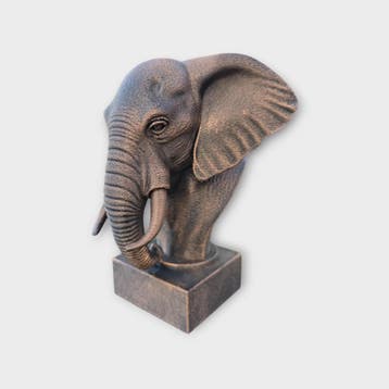 Bust of a elephant statue - home decor lover gift him her ha, Verzenden, Nieuw