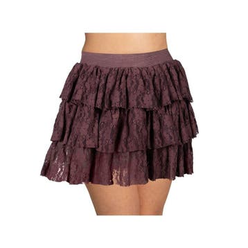 Rokje Bruin Met Kant Onesize, Verzenden, Nieuw, Feestartikel